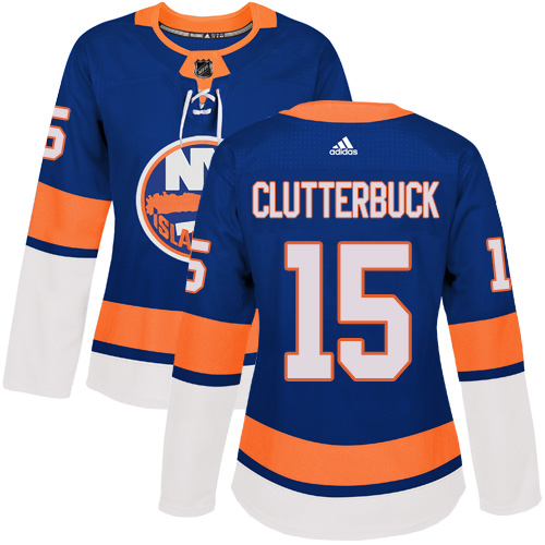 Adidas New York Islanders 15 Cal Clutterbuck Royal Blue Home Authentic Women Stitched NHL Jersey